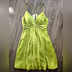 100% Silk Knee Length Cocktail Dress with Fitted Bodice